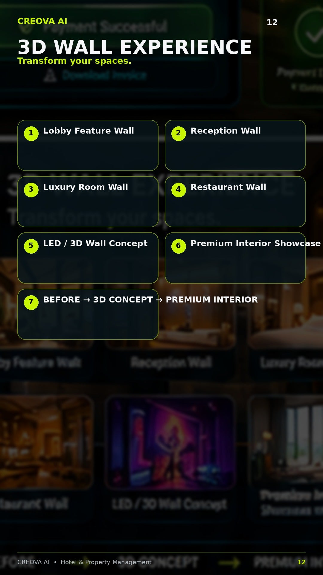 3D wall hotel interior concept